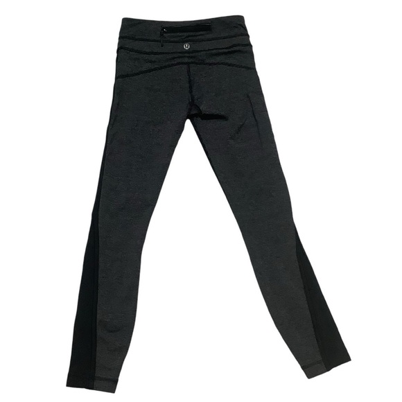 Lululemon Run Pace Tight Wee Stripe Black Heathered Gray Size 2 - Picture 5 of 12